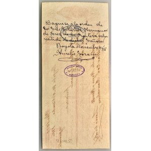 Colombia Bogota Bill of Exchange for 1000 pesetas 1916