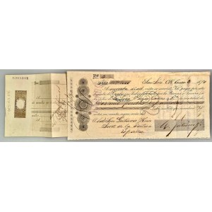 Costa Rica Bill of Exchange for 2000 Pesetas San Juan de Costa Rica 1890