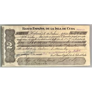 Cuba Banco Espanol de la Isla de Cuba Habana Bill of Exchange for 265 Pesetas 1911