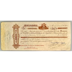 Cuba Banco J.A. Bances & Compania Bill of Exchange for 500 pesetas 1914