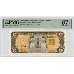 Dominican Republic 20 Pesos Oro 1997 PMG 67 EPQ