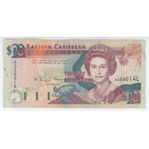 East Caribbean States 20 Dollars 1993 (ND)