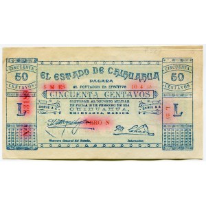 Mexico Estado de Chihuahua 50 Centavos 1914 (1916) Estado de Chihuahua