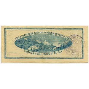 Mexico Tesorería de la Federación, Saltillo, Coahuila 2 Pesos 1914 Tesorería de la Federación, Saltillo, Coahuila