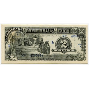 Mexico Gobierno Provisional de Mexico 2 Pesos 1914 Gobierno Provisional de Mexico