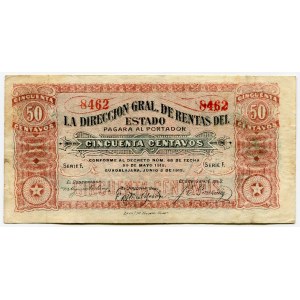 Mexico Estado de Jalisco 50 Centavos 1915 Estado de Jalisco
