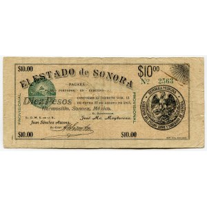 Mexico Estado de Sonora 10 Pesos 1913 Estado de Sonora