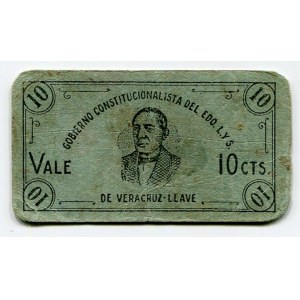 Mexico Estado de Veracruz-Llave 10 Centavos 1915 Estado de Veracruz-Llave