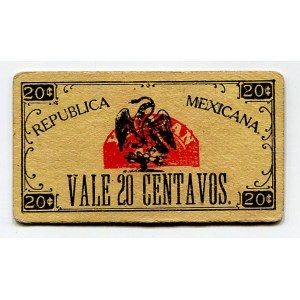 Mexico Gobierno Constitucionalista de Yucatán 20 Centavos 1916 (ND) Gobierno Constitucionalista de Yucatán