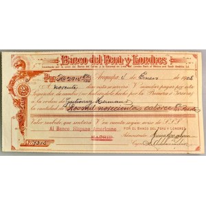 Peru Banco del Peru y Londres Arequipa Bill of Exchange 1904