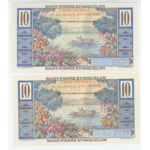 Saint Pierre & Miquelon 2 x 10 Francs 1950 - 1960 (ND)