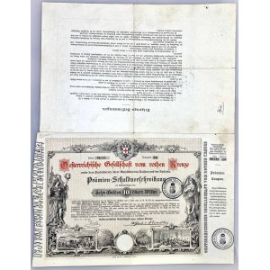 Austria Bond of Gesellschaft Vom Rothen Kreuze for 500 Francs 1882