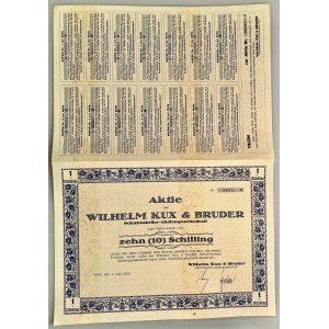 Austria Wilhelm Kux & Bruder 10 Shares of 10 Schilling each 1928