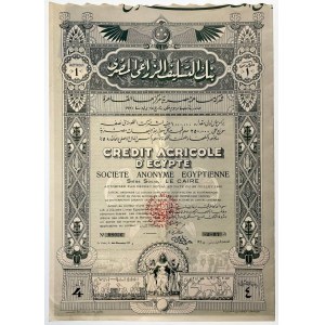 Egypt Credit Agricole d'Egypte 1 Share for 4 Livres 1934