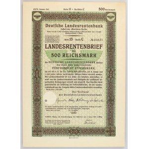Germany - Third Reich Bond of Deutschen Landesrentenbank for 500 Reichsmark 1940