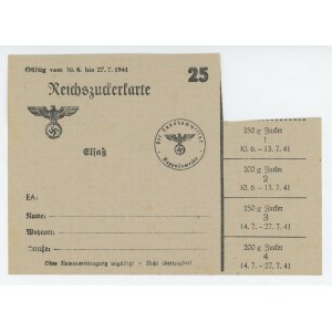 Germany - Third Reich & France Alsage Region (France) Food Coupons 1941