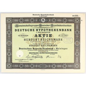 Germany - Weimar Republic Share of Deutsche Hypothekenbank for 100 Reichsmark 1925