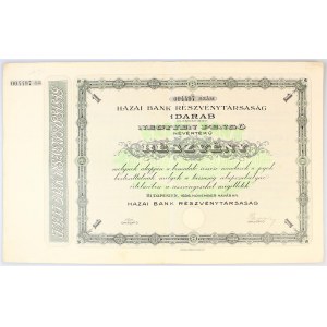 Hungary Share of Hazai Bank for 400 Pengo 1926