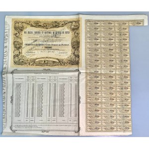Italy Cie Fermière des Halles, Marchés et Abattoirs de la Ville de Naples Obligation de 250 Francs 1869