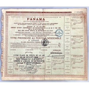Panama Bond of Compagnie Universelle Du Canal Interocéanique De Panama for 1£ 1888