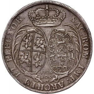 August II Silný, dvojramenný 1728 IGS, Drážďany