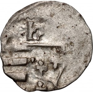 Jadwiga 1384-1399, denár, orol, erb Andegawen, písmeno H