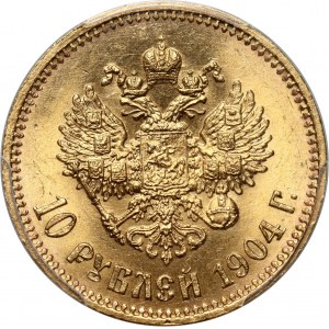 Rusko, Mikuláš II, 10 rubľov 1904 (АР), Petrohrad
