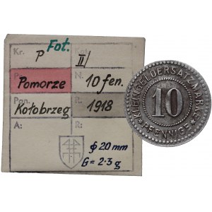 Kolberg (Kołobrzeg), 10 fenigów 1918, ex. Kałkowski