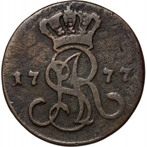 Stanislaw August Poniatowski, penny 1777 EB, initials without dots - rare, ex. Soubise-Bisier