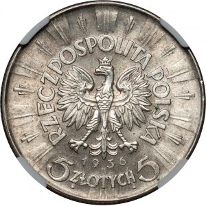 II RP, 5 Zloty 1936, Warschau, Józef Piłsudski