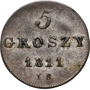 Księstwo Warszawskie, Fryderyk August I, 5 groszy 1811 IS, Warszawa