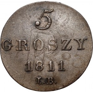 Księstwo Warszawskie, Fryderyk August I, 5 groszy 1811 IB, Warszawa