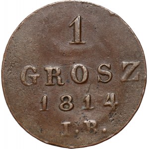 Varšavské kniežatstvo, Fridrich August I., 1 grosz 1814 IB, Varšava