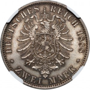 Nemecko, Prusko, Frederick III, 2 marky 1888 A, Berlín
