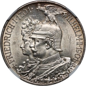 Nemecko, Prusko, Wilhelm II, 2 marky 1901 A, Berlín, 200. výročie Pruského kráľovstva