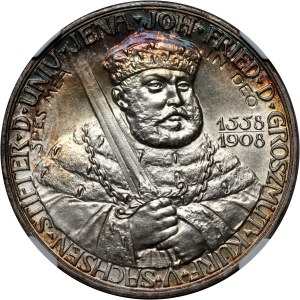 Germany, Saxony-Weimar-Eisenach, William Ernest, 5 Mark 1908 A, Berlin, 350th Anniversary of the University of Jena