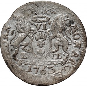 August III, sixpence 1763 REOE, Danzig