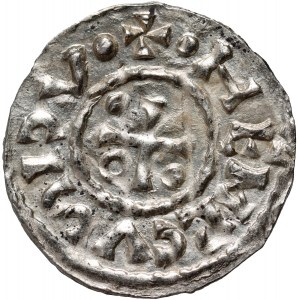 Germany, Bayern, Heinrich II der Zänker 985-995, Denar, Regensburg, mintmaster GVAL