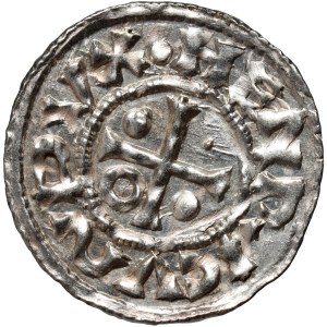 Germany, Bayern, Heinrich II der Zänker 985-995, Denar, Regensburg, mintmaster ECCIO