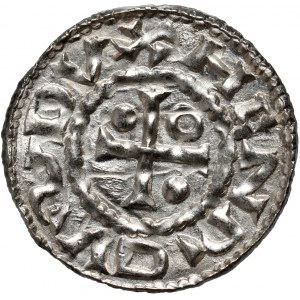 Germany, Bayern, Heinrich II der Zänker 985-995, Denar, Regensburg, mintmaster MAO