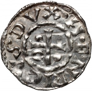 Germany, Bayern, Heinrich II der Zänker 985-995, Denar, Regensburg, mintmaster GVAL