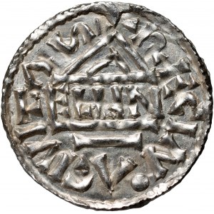 Germany, Bayern, Heinrich II der Zänker 985-995, Denar, Regensburg, mintmaster ELLIN