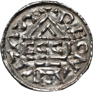 Germany, Bayern, Heinrich II der Zänker 985-995, Denar, Regensburg, mintmaster ECCIO