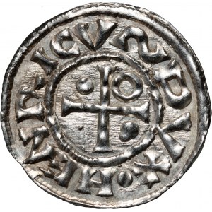 Germany, Bayern, Heinrich II der Zänker 985-995, Denar, Regensburg, mintmaster ECCIO