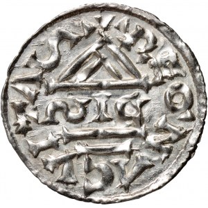 Germany, Bayern, Heinrich II der Zänker 985-995, Denar, Regensburg, mintmaster SIC