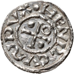 Germany, Bayern, Heinrich II der Zänker 985-995, Denar, Regensburg, mintmaster SIC