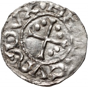 Germany, Bayern, Heinrich II der Zänker 985-995, Denar, Regensburg, mintmaster MAO