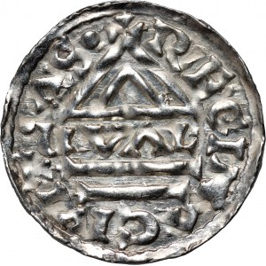 Germany, Bayern, Heinrich II der Zänker 985-995, Denar, Regensburg, mintmaster GVAL
