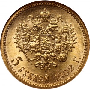 Russia, Nicholas II, 5 Roubles 1902 (AP), Petersburg