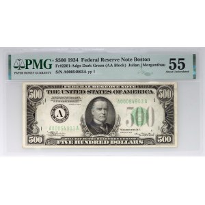 USA, 500 Dollars 1934, A - Boston